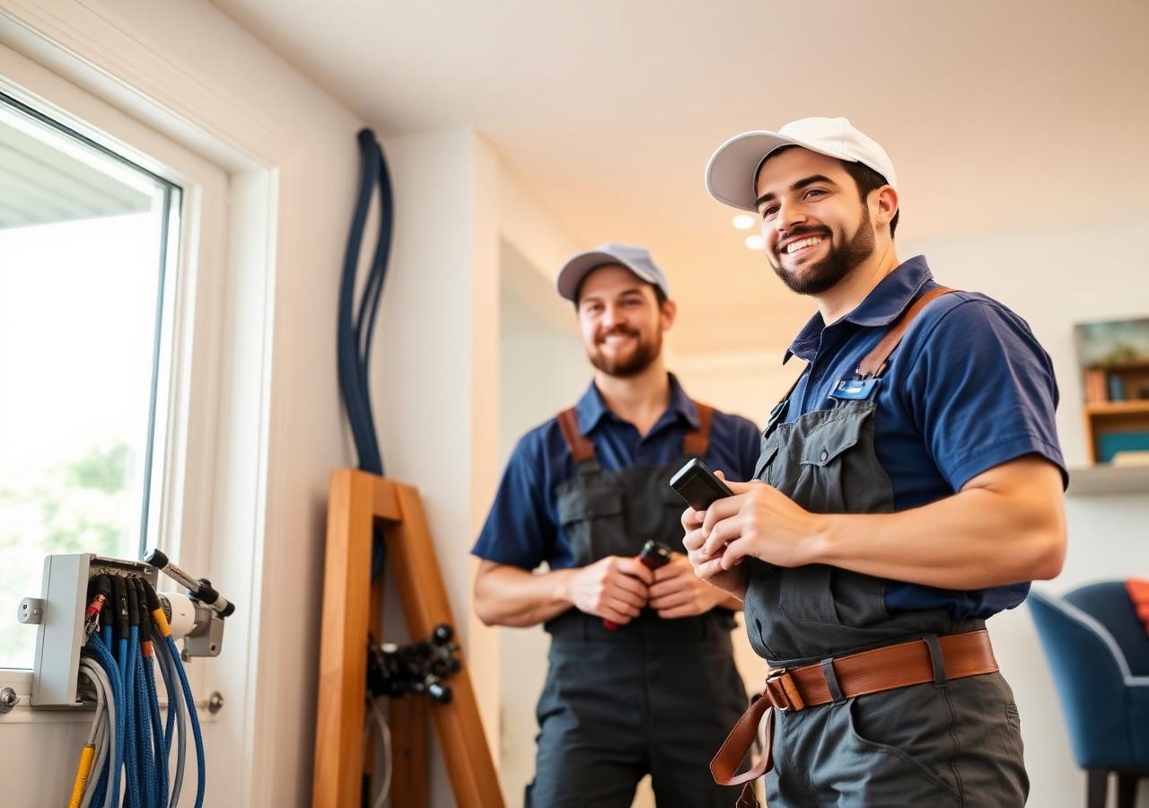 Electricians at work